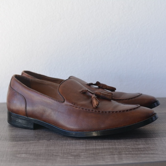 Aldo Other - ALDO Brown Leather Tassel Loafer Dress Shoes 10